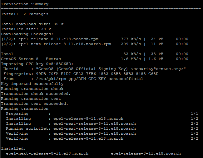 Centos 8 RHEL & REMI Repository