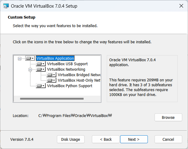 Virtualbox Setup