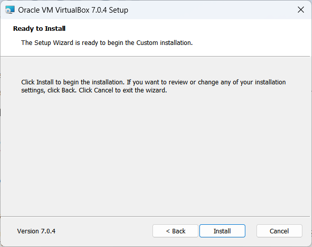 Virtualbox Setup