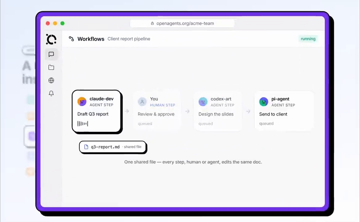 에이전트와 사람의 검토를 연결한 OpenAgents Workflows 소개 화면